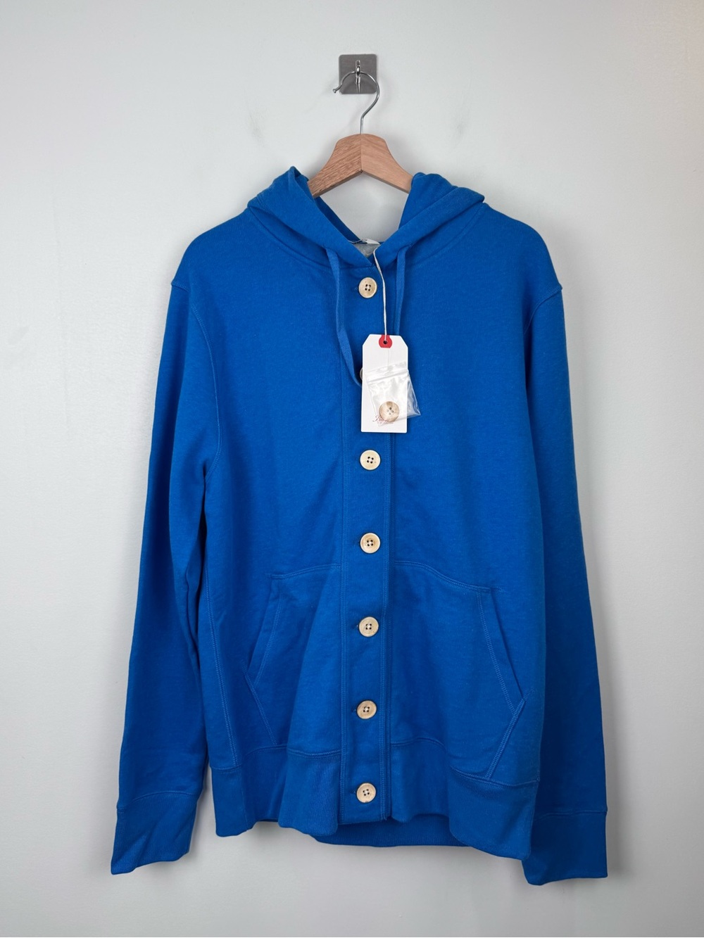 NWT Bolivares Button Down Cardigan Blue Cotton Men Large